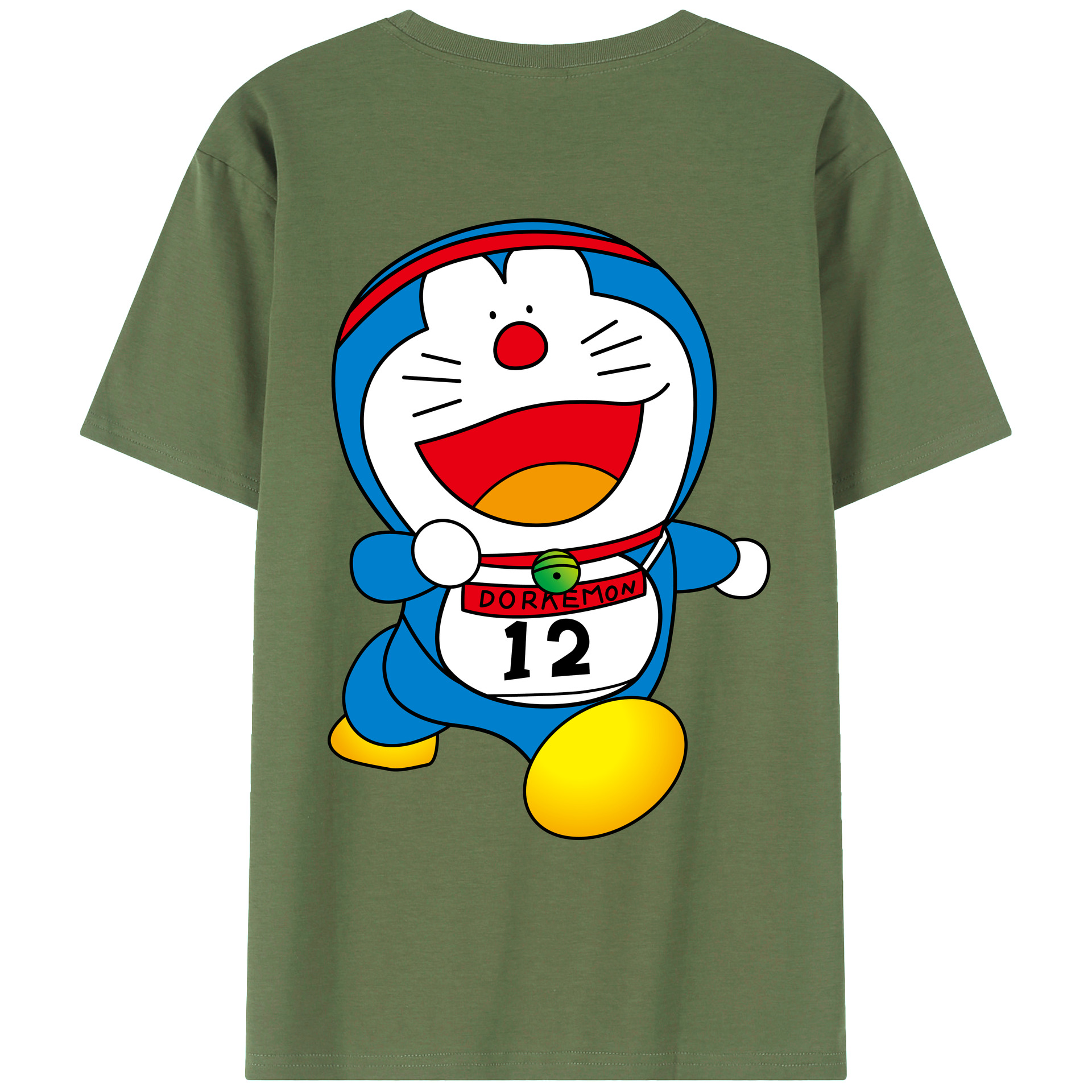 （画像用） ドラえもん Doraemon 綿100％ メンズ半袖Tシャツ（バックプリント） 通気性